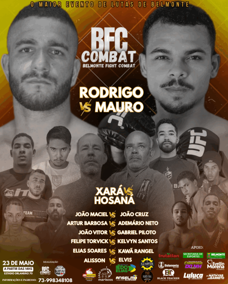 🔥 Estádio Orlandão 70 vai tremer: BFC COMBAT acontece no dia 23 de maio com lutas de tirar o fôlego