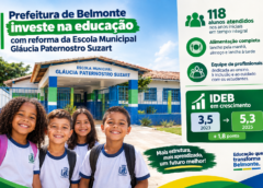 Prefeitura de Belmonte avança na melhoria da infraestrutura e dos resultados da educação municipal